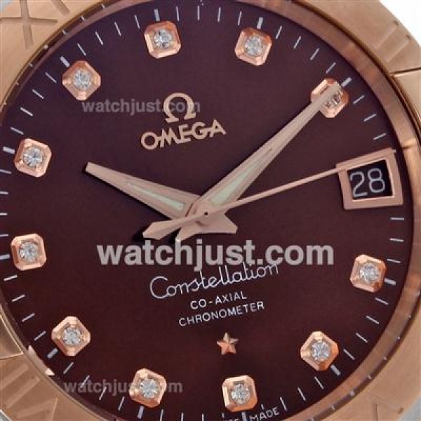 Best UK Omega Constellation Automatic Fake Watch With Black Dial For Women