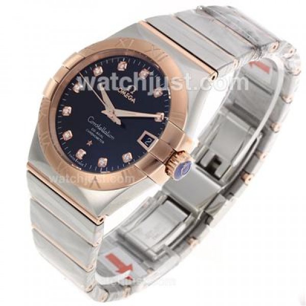 Best UK Sale Omega Constellation Automatic Fake Watches With Champagne Dials For Women