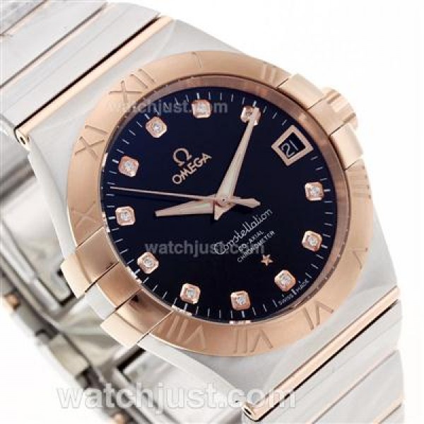 Best UK Sale Omega Constellation Automatic Fake Watches With Champagne Dials For Women