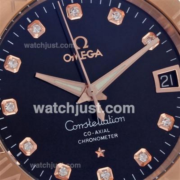 Best UK Sale Omega Constellation Automatic Fake Watches With Champagne Dials For Women