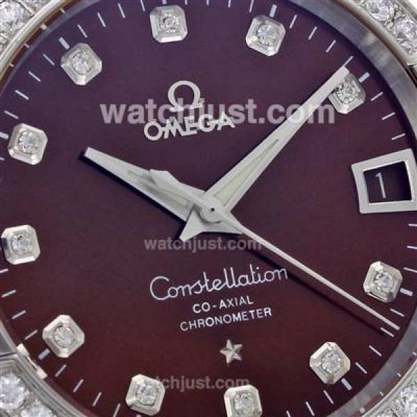 Perfect UK Omega Constellation Automatic Replica Watch With Purple Dial For Men