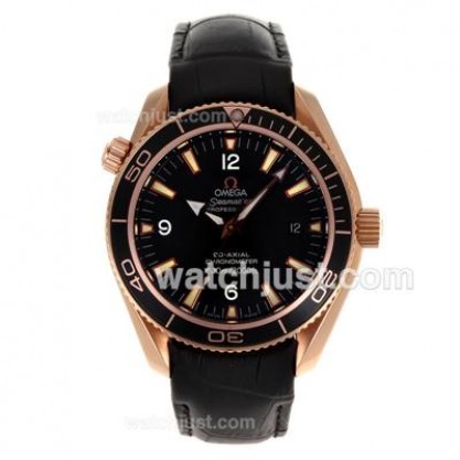 Quality UK Sale Omega Seamaster Automatic Replica Watches With Black Dials For Men