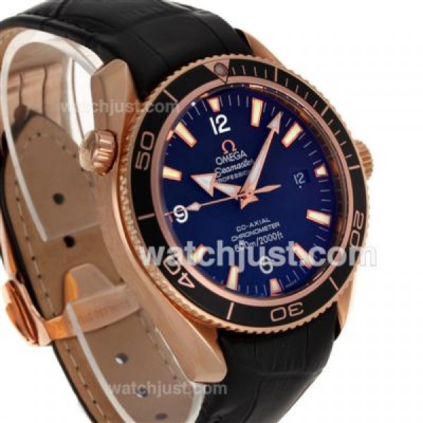 Quality UK Sale Omega Seamaster Automatic Replica Watch With Black Dial For Men