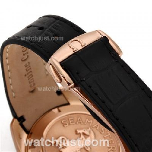 Quality UK Sale Omega Seamaster Automatic Replica Watches With Black Dials For Men