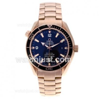 Swiss UK Sale Omega Seamaster Automatic Fake Watches With Black Dials For Men