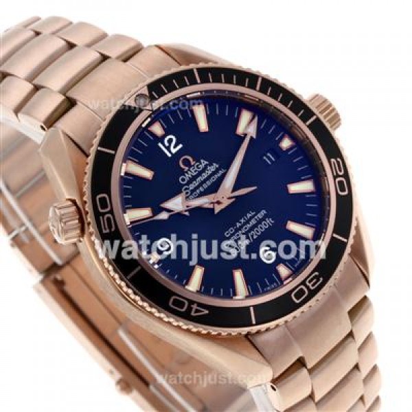 Swiss UK Sale Omega Seamaster Automatic Fake Watch With Black Dial For Men