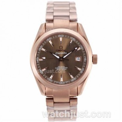 Waterproof UK Omega Seamaster Automatic Replica Watches With Brown Dials For Men