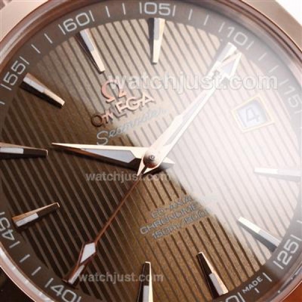 Waterproof UK Omega Seamaster Automatic Replica Watches With Brown Dials For Men
