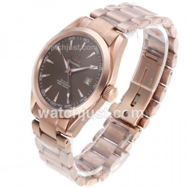 Waterproof UK Omega Seamaster Automatic Replica Watches With Brown Dials For Men