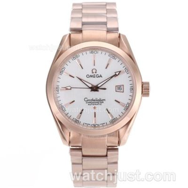 Quality UK Omega Constellation Automatic Fake Watch With White Dial For Men