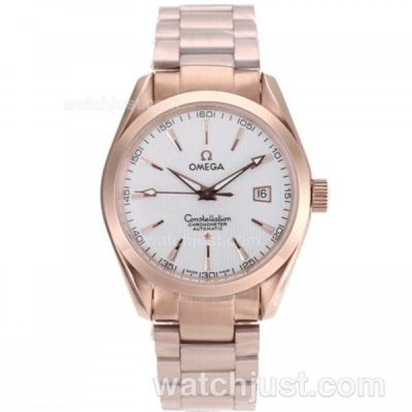 Quality UK Omega Constellation Automatic Fake Watch With White Dial For Men