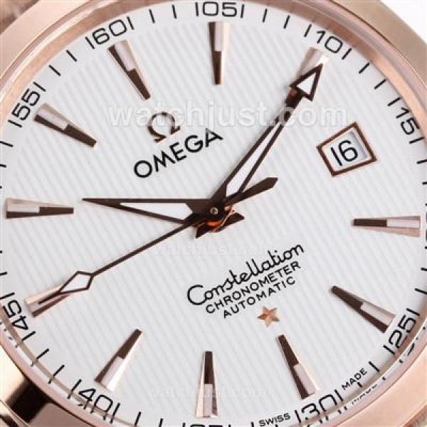 Quality UK Omega Constellation Automatic Fake Watches With White Dials For Men