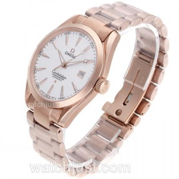 Quality UK Omega Constellation Automatic Fake Watches With White Dials For Men