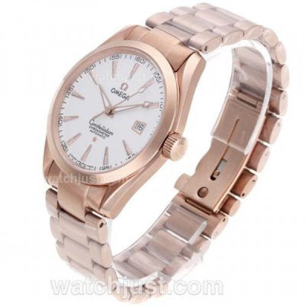 Quality UK Omega Constellation Automatic Fake Watch With White Dial For Men