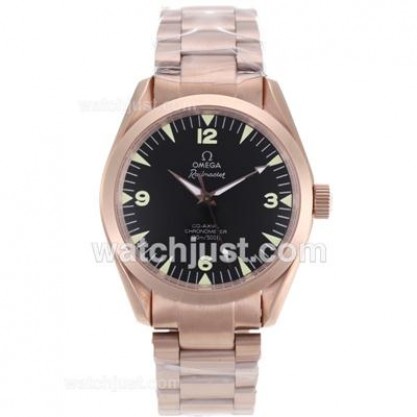 Cheap UK Sale Omega Railmaster Automatic Replica Watches With Black Dials For Men