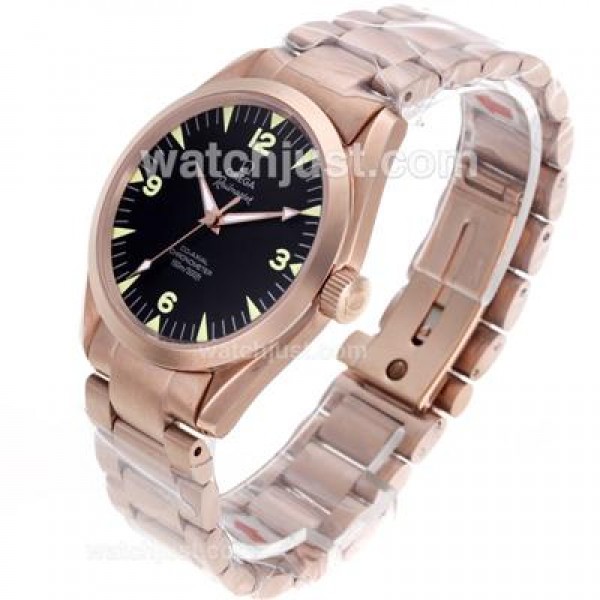 Cheap UK Sale Omega Railmaster Automatic Replica Watches With Black Dials For Men