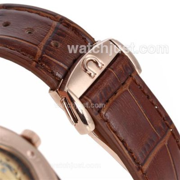 Best UK Omega Constellation Automatic Fake Watch With Brown Dial For Men