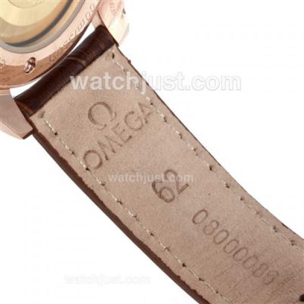 Best UK Omega Constellation Automatic Fake Watch With Brown Dial For Men