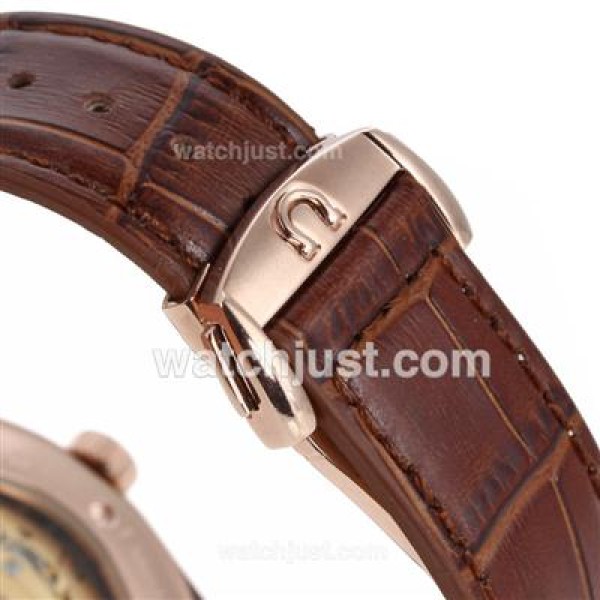 Quality UK Omega Constellation Automatic Fake Watch With Brown Dial For Women