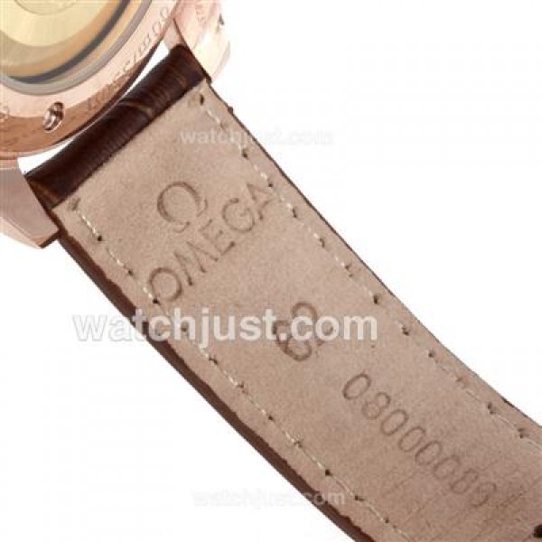 Quality UK Omega Constellation Automatic Fake Watch With Brown Dial For Women