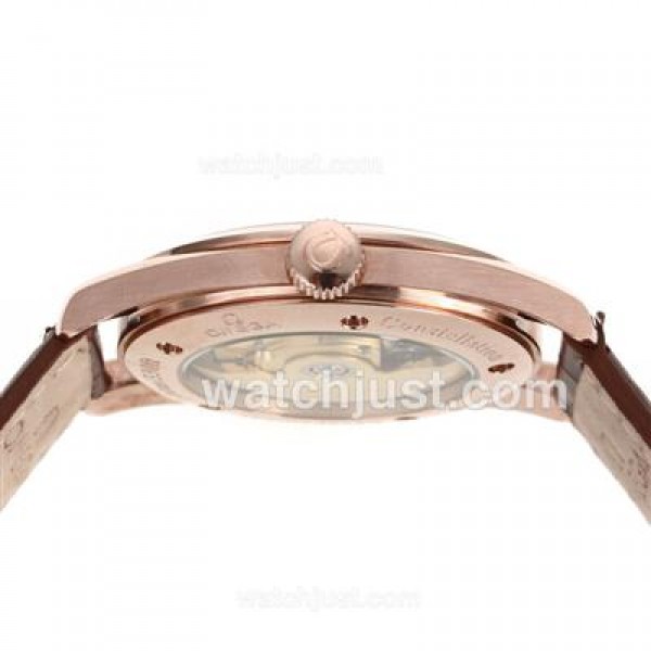 Quality UK Omega Constellation Automatic Fake Watch With Brown Dial For Women