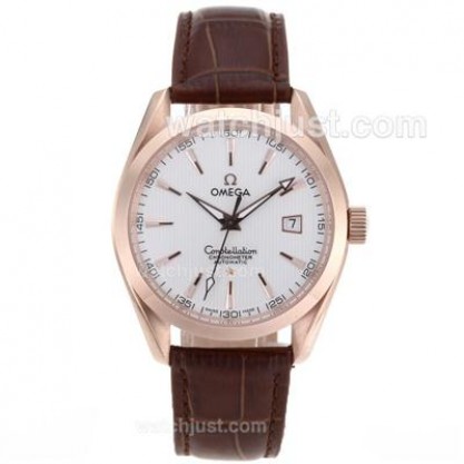 Perfect UK Omega Constellation Automatic Fake Watches With White Dials For Men
