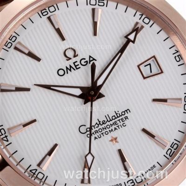 Perfect UK Omega Constellation Automatic Fake Watches With White Dials For Men