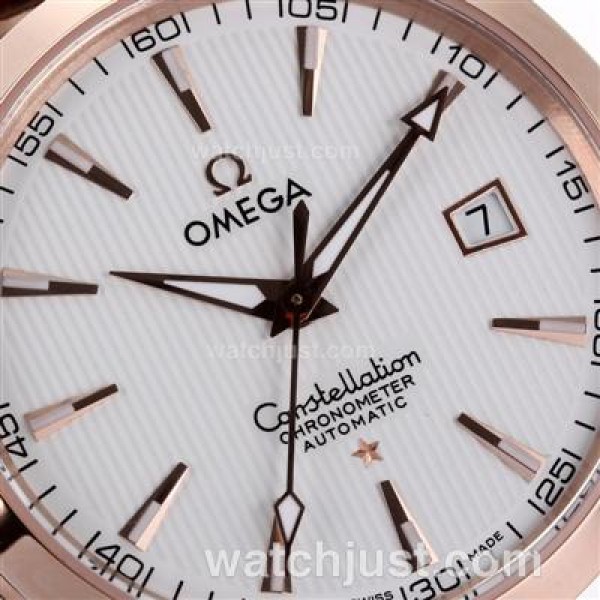 Perfect UK Omega Constellation Automatic Fake Watch With White Dial For Men