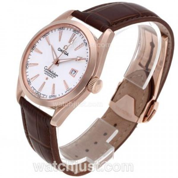 Perfect UK Omega Constellation Automatic Fake Watches With White Dials For Men