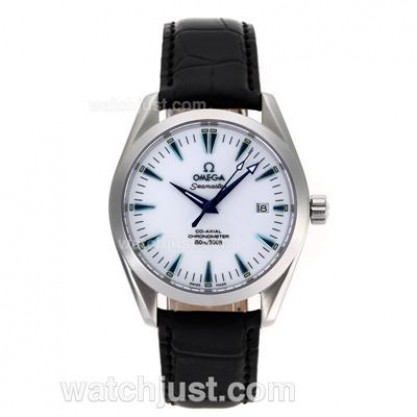 Waterproof UK Sale Omega Seamaster Automatic Fake Watch With White Dial For Men