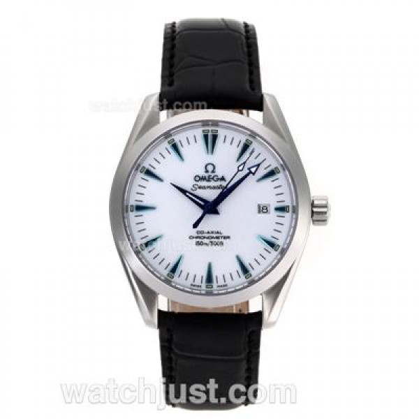 Waterproof UK Sale Omega Seamaster Automatic Fake Watch With White Dial For Men