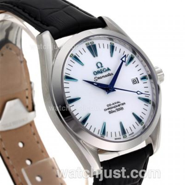 Waterproof UK Sale Omega Seamaster Automatic Fake Watch With White Dial For Men