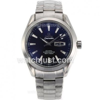 Practical UK Sale Omega Seamaster Automatic Fake Watch With Blue Dial For Men