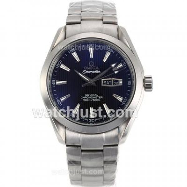 Practical UK Sale Omega Seamaster Automatic Fake Watch With Blue Dial For Men