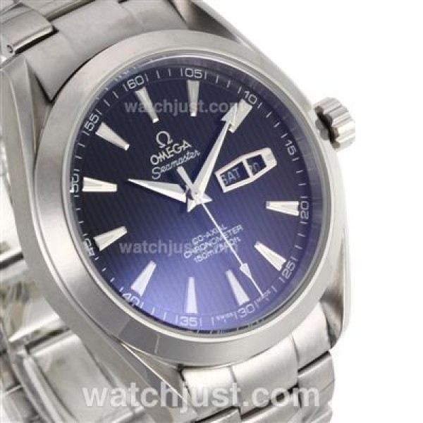 Practical UK Sale Omega Seamaster Automatic Fake Watch With Blue Dial For Men