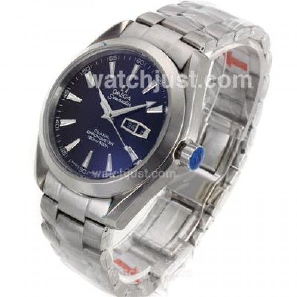 Practical UK Sale Omega Seamaster Automatic Fake Watch With Blue Dial For Men