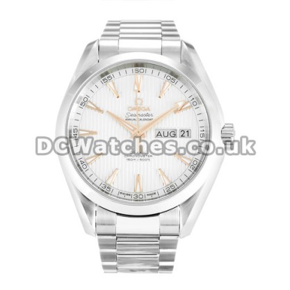 Quality UK Sale Omega Aqua Terra Automatic Fake Watch With White Dial For Men