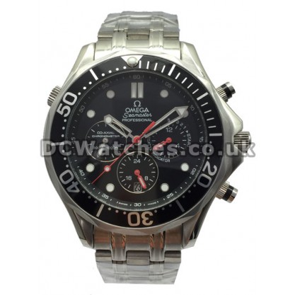 Perfect UK Sale Omega Seamaster Automatic Fake Watch With Black Dial For Men