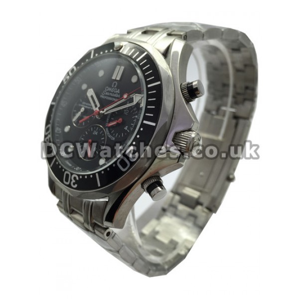 Perfect UK Sale Omega Seamaster Automatic Fake Watch With Black Dial For Men