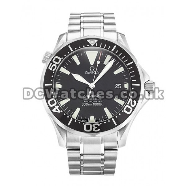 Best UK Sale Omega Seamaster Automatic Replica Watch With Black Dial For Men