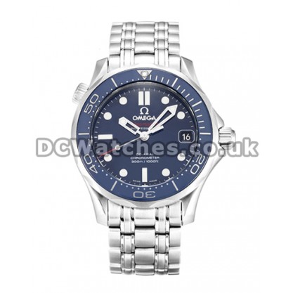 High Quality UK Sale Omega Seamaster Automatic Replica Watches With Blue Dial For Men
