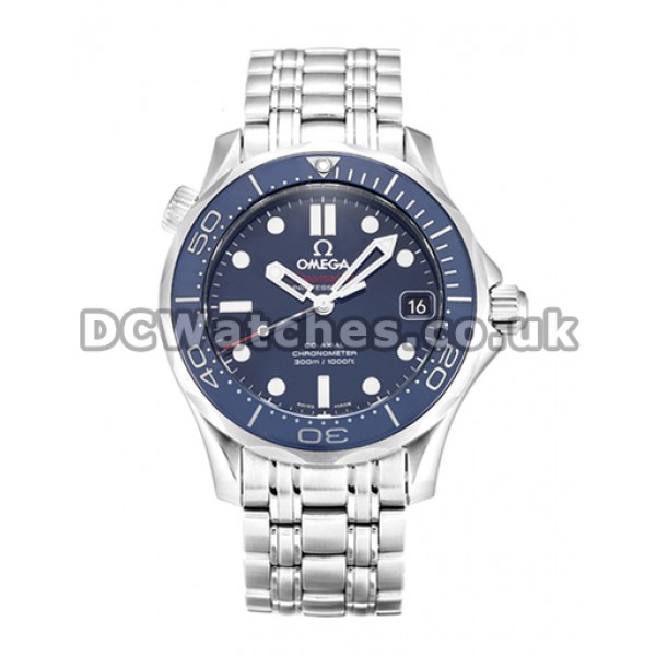 High Quality UK Sale Omega Seamaster Automatic Replica Watches With Blue Dial For Men