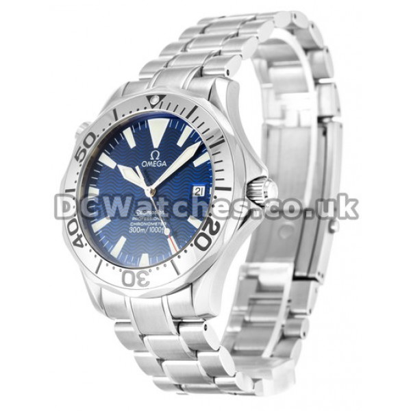 Top UK Sale Omega Seamaster Automatic Fake Watch With Blue Dial For Men