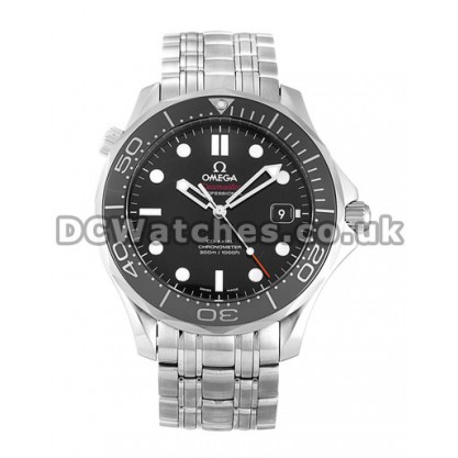 High Quality UK Sale Omega Seamaster 300M Automatic Co-Axial Replica Watch With Black Dial For Men