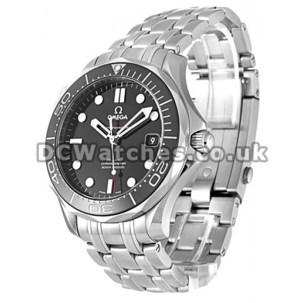 High Quality UK Sale Omega Seamaster 300M Automatic Co-Axial Replica Watch With Black Dial For Men