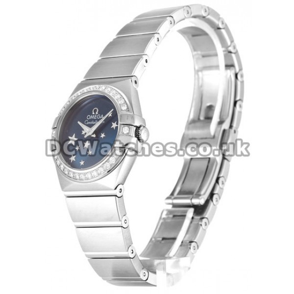 Best UK Omega Constellation Ladies Quartz Replica Watch With Blue Dial For Women