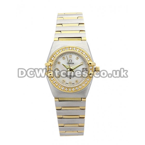 Best UK Sale Omega Constellation Quartz Fake Watch With White Dial For Women