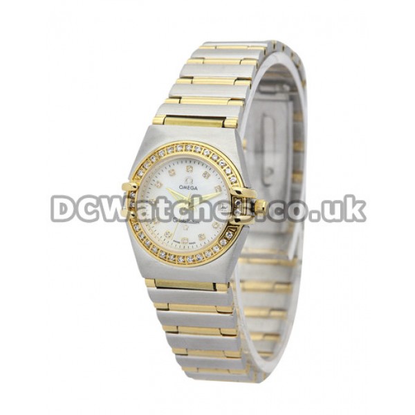 Best UK Sale Omega Constellation Quartz Fake Watch With White Dial For Women