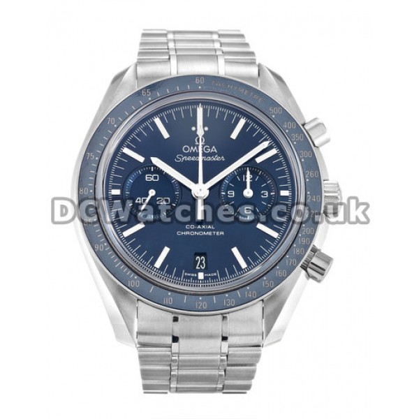 Perfect UK Sale Omega Speedmaster Quartz Replica Watch With Blue Dial For Men