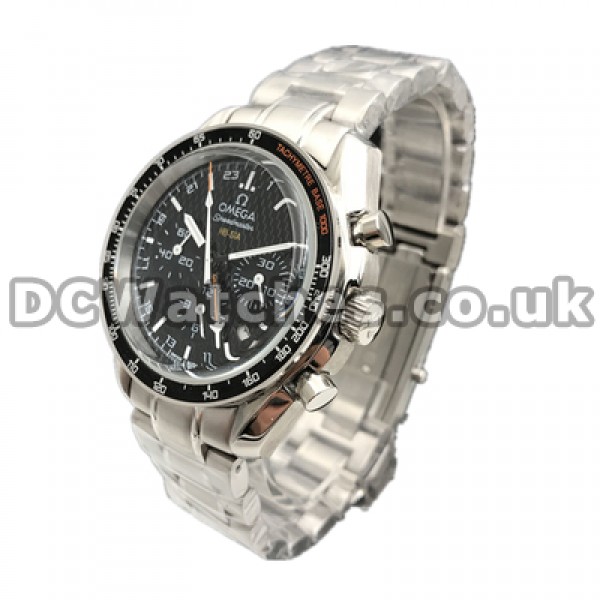 Practical UK Sale Omega Speedmaster Automatic Replica Watch With Black Dial For Men